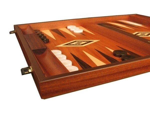 Wenge Backgammon Set - Large - Mahogany Field - Image 2