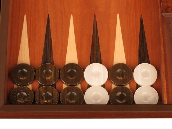 Wenge Backgammon Set - Large - Mahogany Field - Image 3