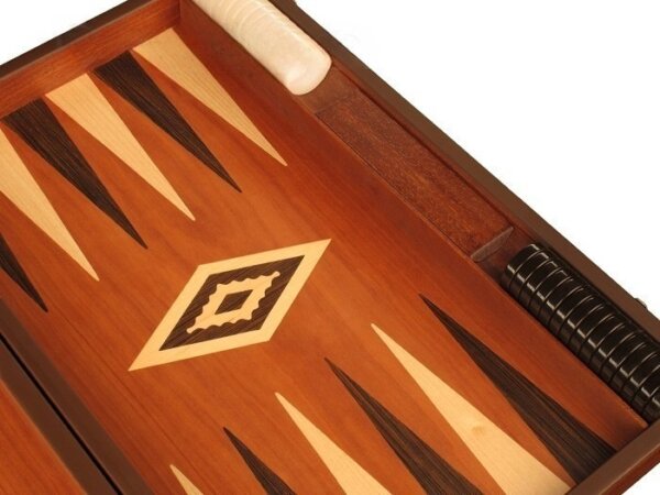 Wenge Backgammon Set - Large - Mahogany Field - Image 4