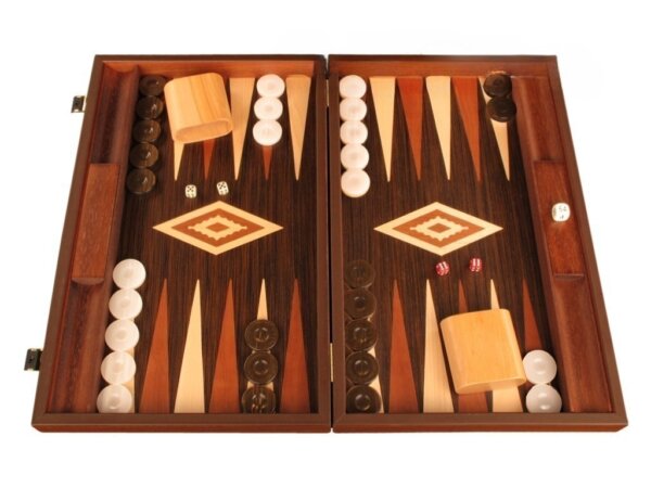 Wenge Backgammon Set - Large - Wenge Field