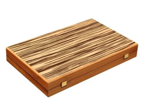 White Zebrano Backgammon Set - Large - Oak Field - Image 5
