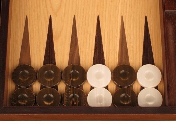 Zebrano Backgammon Set - Large - Oak Field - Image 3