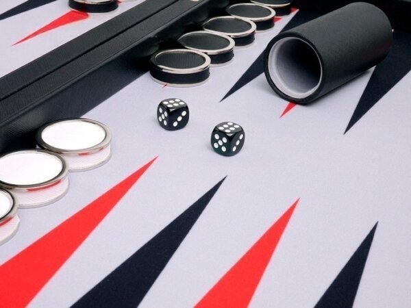 Wycliffe Brothers® 23-inch Backgammon Set with 1.75-inch Nickel Checkers - Black Case with Grey Field - Prestige Class - Image 5