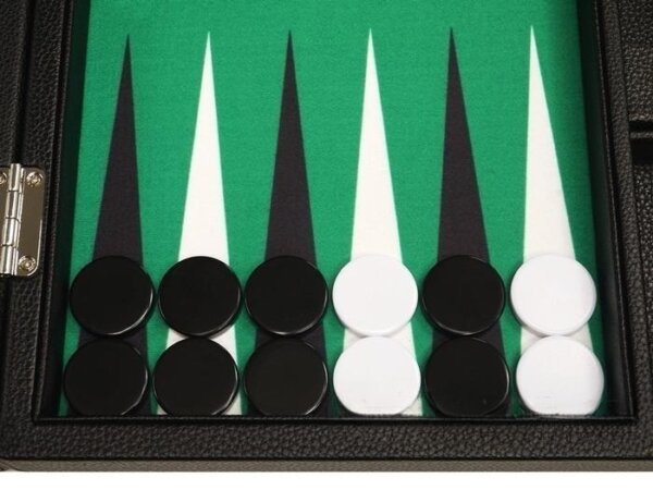 13-inch Premium Backgammon Set - Black with White and Black Points - Image 3