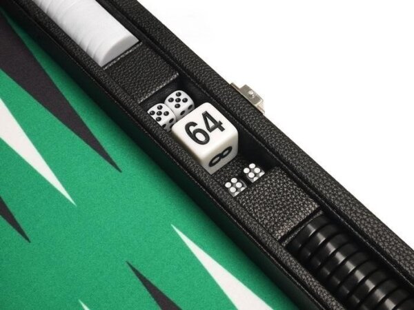 13-inch Premium Backgammon Set - Black with White and Black Points - Image 4