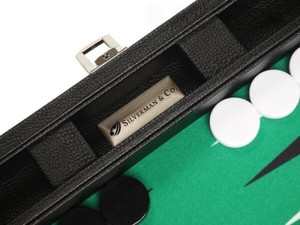 13-inch Premium Backgammon Set - Black with White and Black Points - Image 5