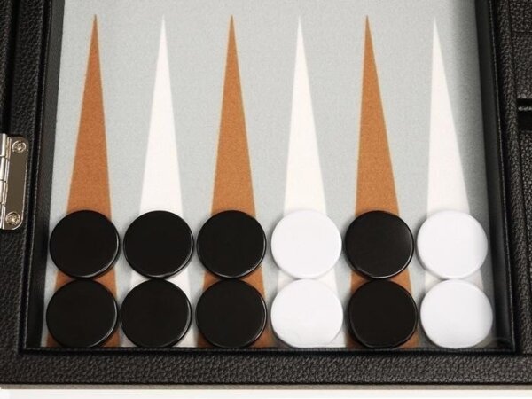 13-inch Premium Backgammon Set - Black with White and Rum Points - Image 3