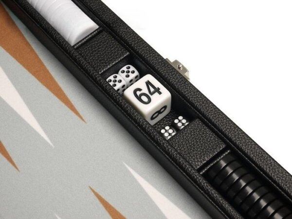 13-inch Premium Backgammon Set - Black with White and Rum Points - Image 4