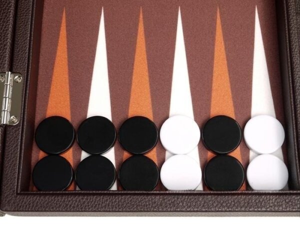 13-inch Premium Backgammon Set - Dark Brown - Image 3