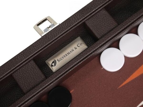 13-inch Premium Backgammon Set - Dark Brown - Image 5