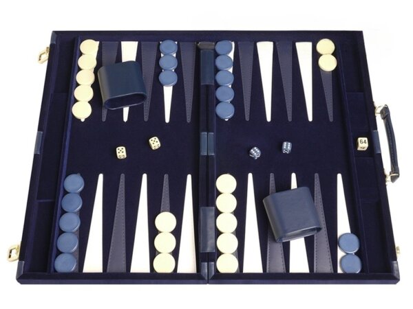 15-inch Deluxe Backgammon Set - Blue