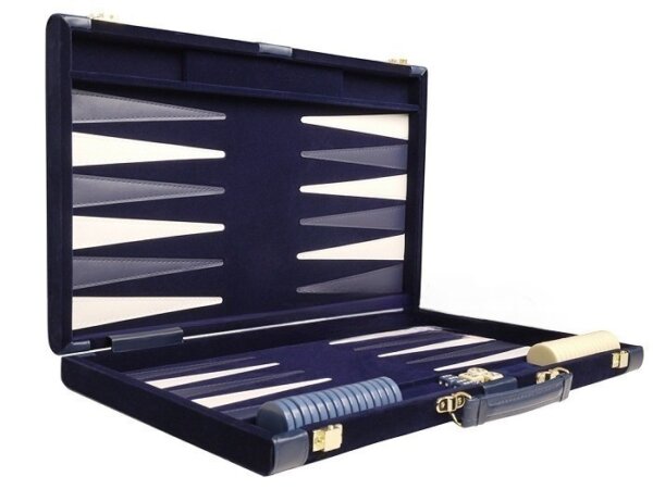 15-inch Deluxe Backgammon Set - Blue - Image 2