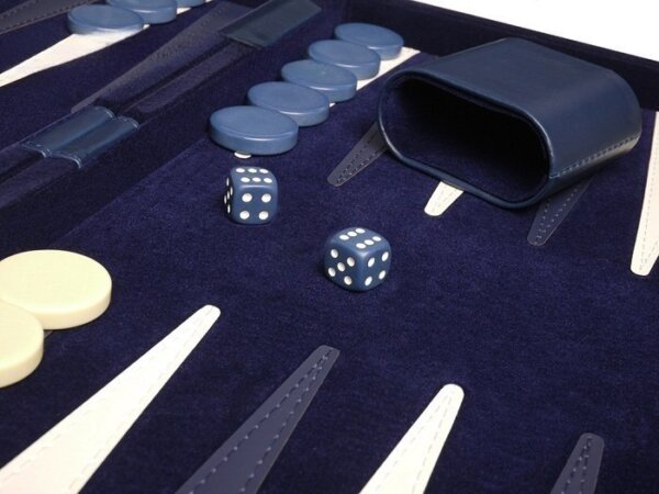 15-inch Deluxe Backgammon Set - Blue - Image 4