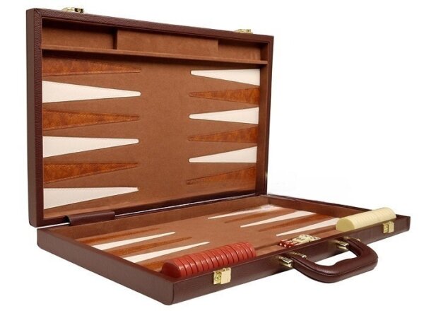 15-inch Deluxe Backgammon Set - Brown - Image 2