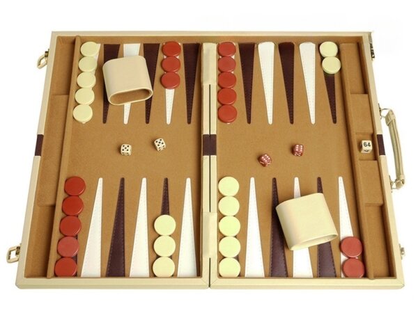 15-inch Deluxe Backgammon Set - Camel