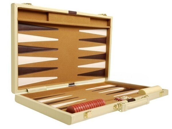 15-inch Deluxe Backgammon Set - Camel - Image 2