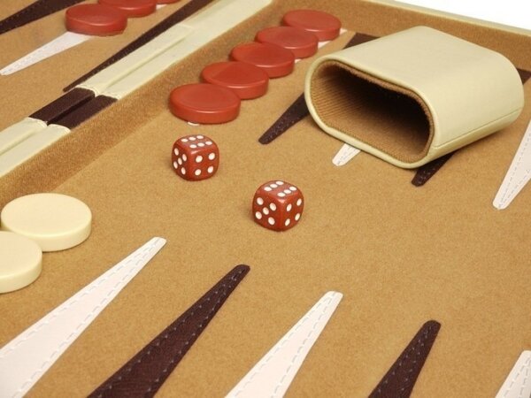 15-inch Deluxe Backgammon Set - Camel - Image 4