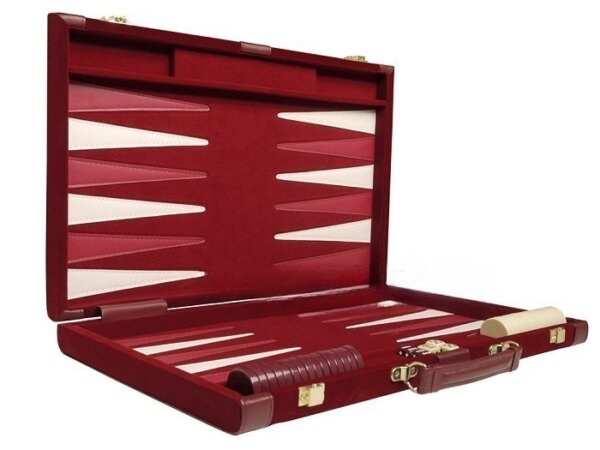 15-inch Deluxe Backgammon Set - Maroon - Image 2