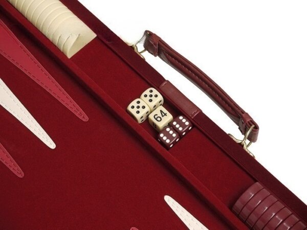 15-inch Deluxe Backgammon Set - Maroon - Image 3
