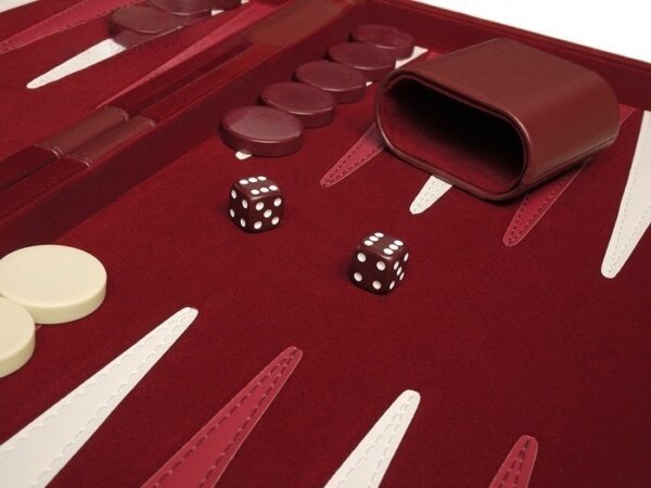 15-inch Deluxe Backgammon Set - Maroon - Image 4