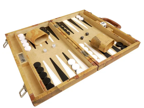 15-inch Map Backgammon Set - Brown - Image 5