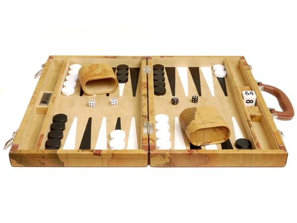 15-inch Map Backgammon Set - Brown - Image 7