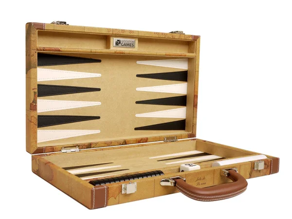 15-inch Map Backgammon Set - Brown - Image 2
