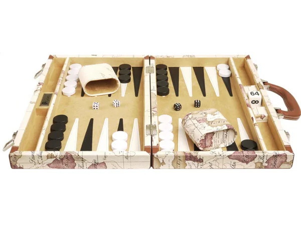 15-inch Map Backgammon Set - White - Image 5