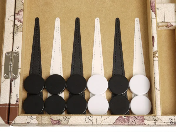 15-inch Map Backgammon Set - White - Image 3