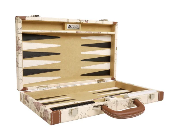 15-inch Map Backgammon Set - White - Image 2