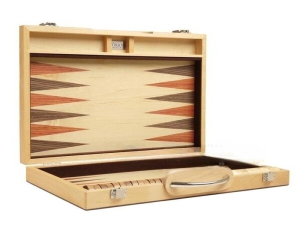 15-inch Wood Backgammon Set - Oak/Mahogany - Image 2