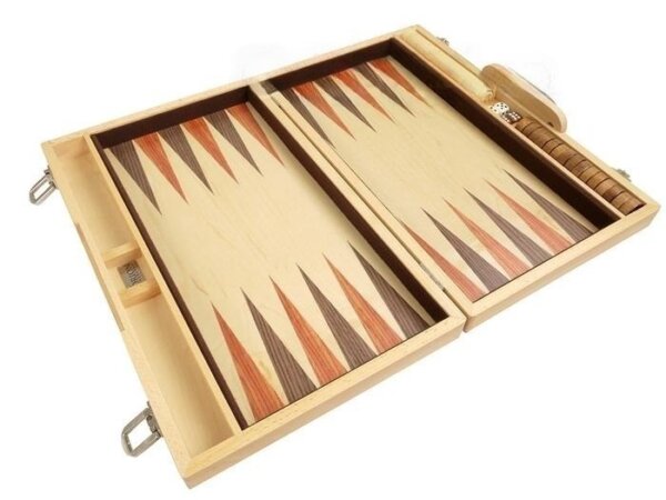 15-inch Wood Backgammon Set - Oak/Mahogany - Image 5