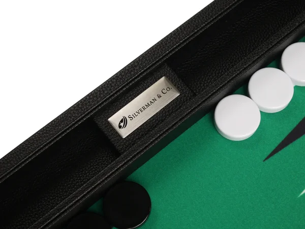 16-inch Premium Backgammon Set - Black with White and Black Points - Image 5