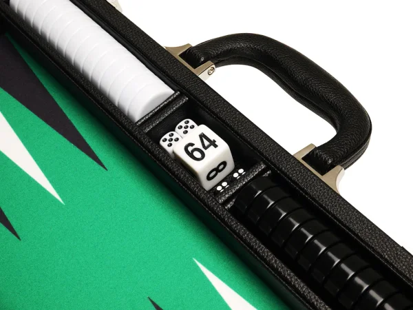 16-inch Premium Backgammon Set - Black with White and Black Points - Image 4