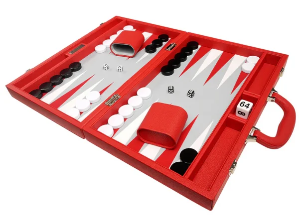 16-inch Premium Backgammon Set - Red - Image 5