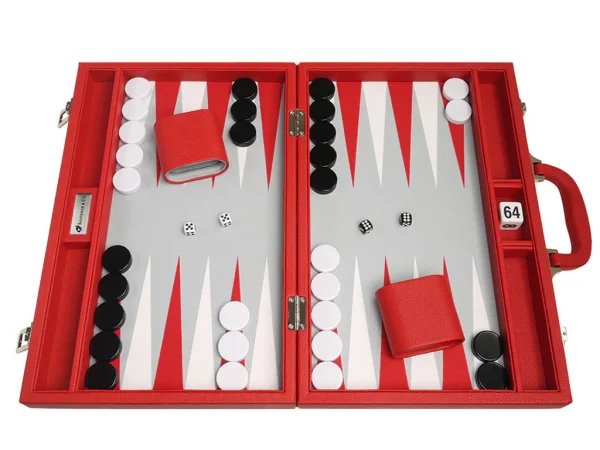 16-inch Premium Backgammon Set - Red