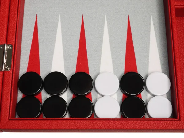16-inch Premium Backgammon Set - Red - Image 3
