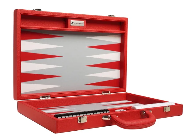 16-inch Premium Backgammon Set - Red - Image 2