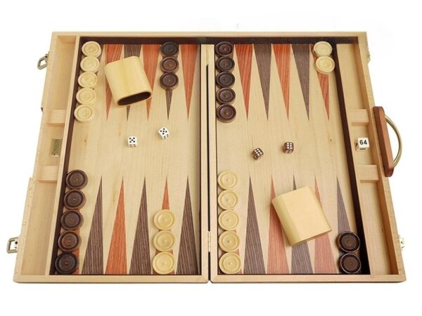 18-inch Wood Backgammon Set - Burlwood