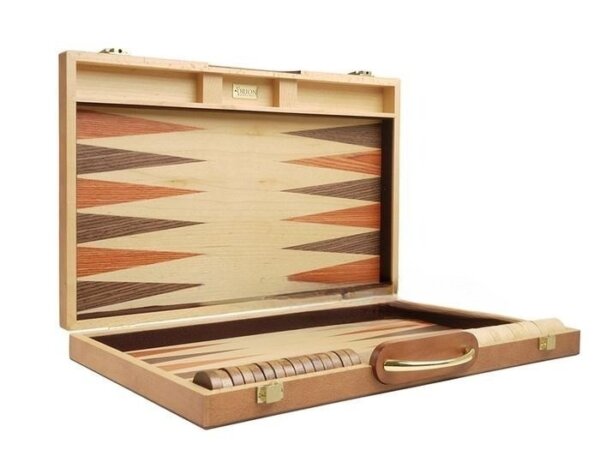 18-inch Wood Backgammon Set - Burlwood - Image 2