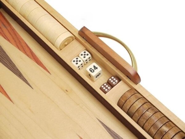 18-inch Wood Backgammon Set - Burlwood - Image 5
