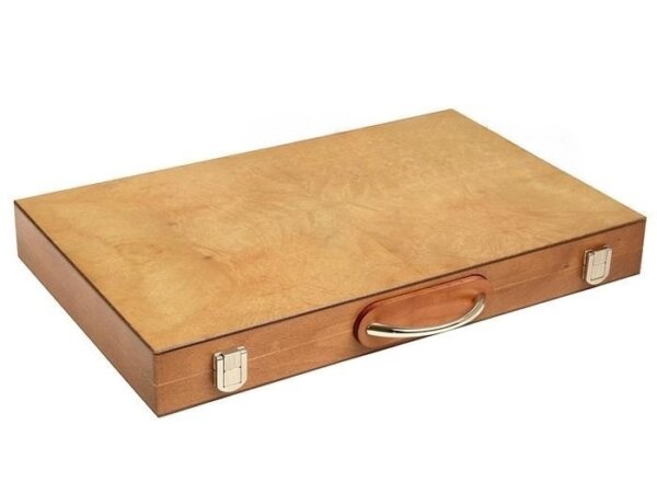18-inch Wood Backgammon Set - Olive Burl - Image 2