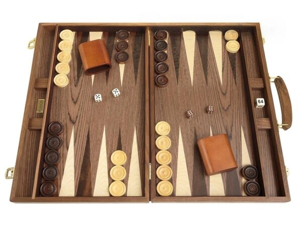 18-inch Wood Backgammon Set - Walnut Burl