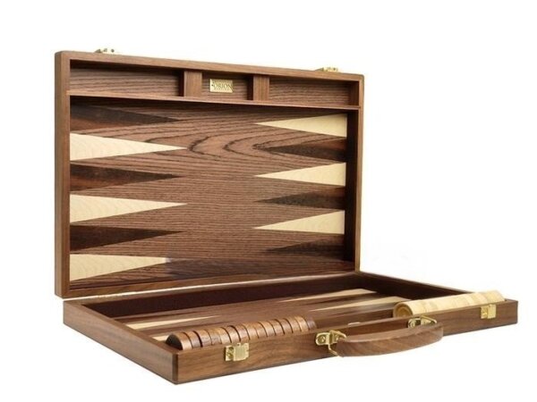 18-inch Wood Backgammon Set - Walnut Burl - Image 2