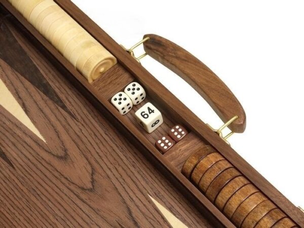 18-inch Wood Backgammon Set - Walnut Burl - Image 4