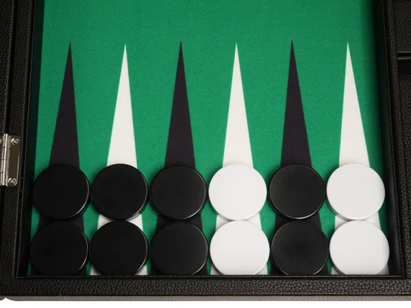 19-inch Premium Backgammon Set - Black with White and Black Points - Image 3