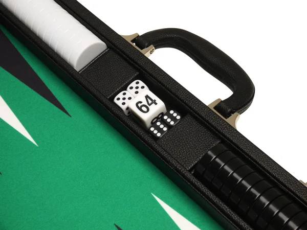 19-inch Premium Backgammon Set - Black with White and Black Points - Image 4