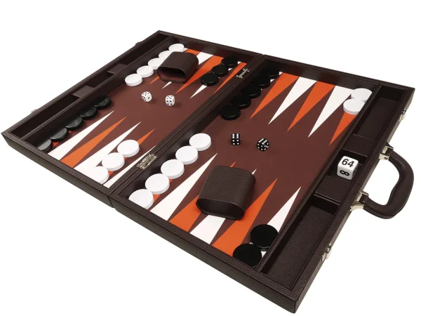 19-inch Premium Backgammon Set - Dark Brown - Image 5