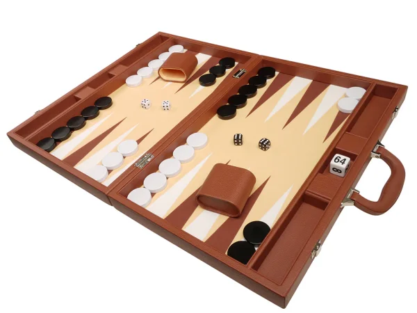 19-inch Premium Backgammon Set - Desert Brown - Image 5