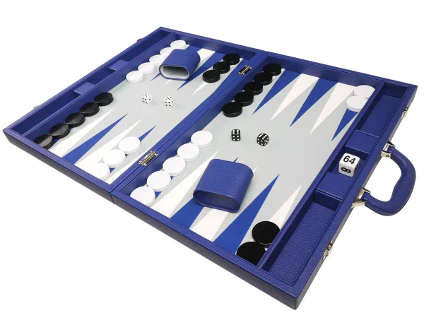 19-inch Premium Backgammon Set - Indigo Blue - Image 5